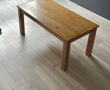 wooden rectangular coffee table