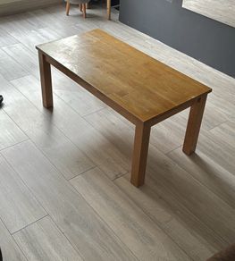 wooden rectangular coffee table