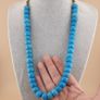 Antique Turqouise Blue African Style Glass Beads Strand 16 inches Image 7