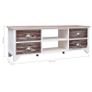 TV Cabinet White and Brown 115x30x40 cm Paulownia Wood Image 8