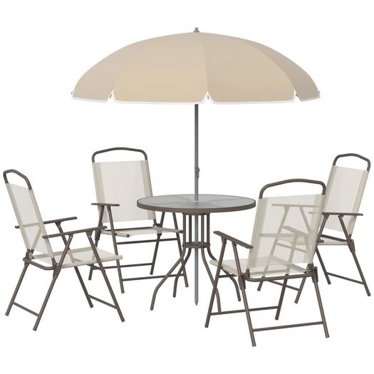 NEW SALE |  6 Pcs Bistro Set, Texteline-Black/Cream
