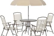 NEW SALE |  6 Pcs Bistro Set, Texteline-Black/Cream