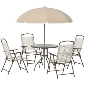 NEW SALE |  6 Pcs Bistro Set, Texteline-Black/Cream