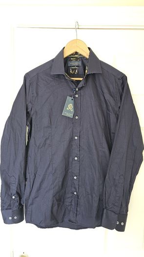 Guide London Premium Navy Cotton Shirt (Size M)