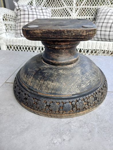 Wooden bowl carved for fruit, flowers