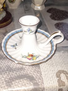 Vintage Spode Trapnell Sprays Handled Candle Holder Made of Fine Bone China in England