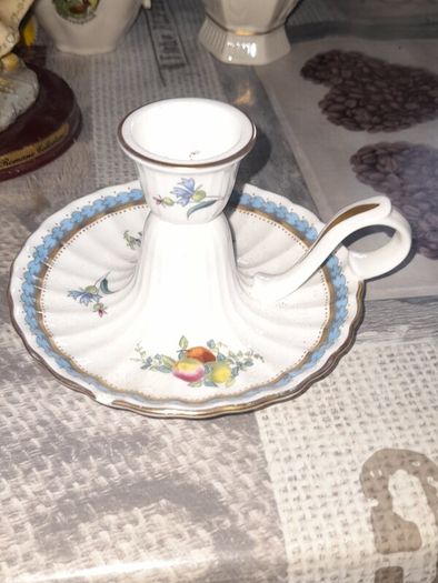 Vintage Spode Trapnell Sprays Handled Candle Holder Made of Fine Bone China in England