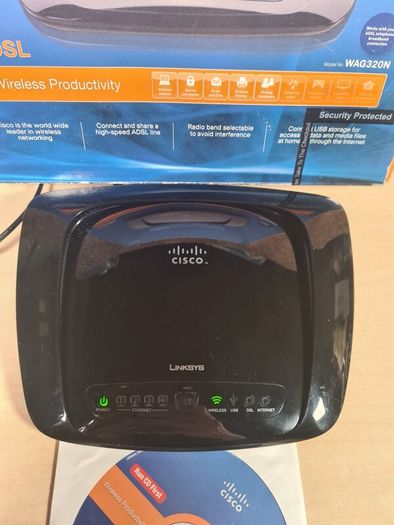 LINKSYS WAG320N wireless dual band N modem router