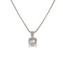 New - 18kt White Gold Natural Diamond Solitaire Necklace - Handmade in Italy Image 3