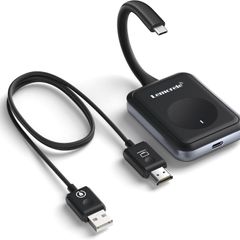 USB C Wireless HDMI Transmitter and Receiver, Lemorele 50M 5G USB-C HDMI Wireless USBC for Mac Book/Laptop/i.Phone 15/Camera to Monitor, Projector, TV