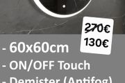 LED Bathroom Mirror 60cm round Makeup Antifog