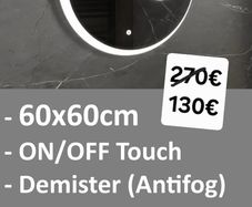 LED Bathroom Mirror 60cm round Makeup Antifog