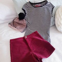 Black & White Stripe Tshirt - Size 8