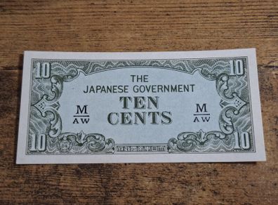 Japan, 10 Cents banknote, 1942, Occupation of Malaya, uncirculated - free standard postage