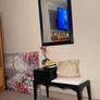 Solid Wood Entryway Set Hallway Bench & Mirror Image 2