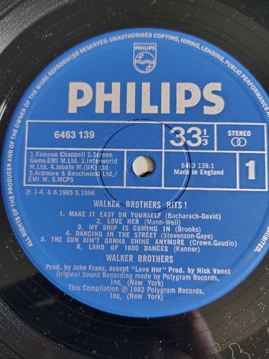 The Walker Brothers - Hits Vinyl LP (1982) Original UK Pressing Vocal Pop EX+