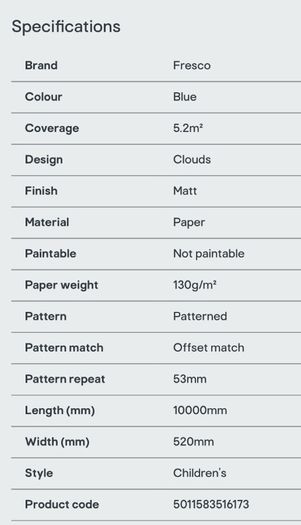 Cloud wallpaper 4 rolls