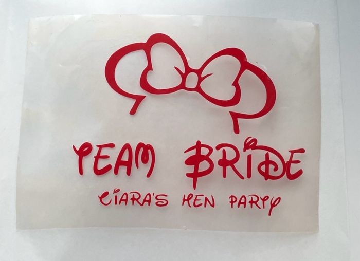 Disney Hen Party DIY iron on decal.