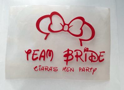 Disney Hen Party DIY iron on decal.