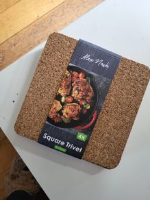 Cork Square Trivet 20x20cm 4pcs NEW