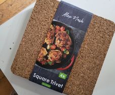 Cork Square Trivet 20x20cm 4pcs NEW