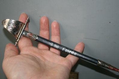 Vintage Miniature Toledo Damascene Sword Letter Opener 1960's Brass and Steel - 9"