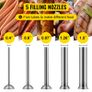 BRAND NEW Commercial Manual Sausage Stuffer Filler Machine W/ 4 Nozzles 3L-7.8L Stainless Steel for Making Sausage Hot Dog Bratwurst Image 5