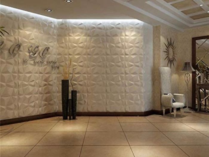 PVC 3D Decorative Wall Panel Tiles Cladding Board Matt or Black Pack of 12 Panels 32 Sq ft (FREE POSTAGE)