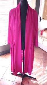 Cerise Pink Long Coatigan