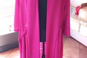 Cerise Pink Long Coatigan