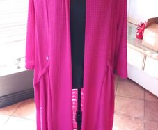 Cerise Pink Long Coatigan