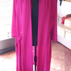 Cerise Pink Long Coatigan