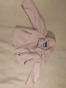 pink faux leather biker jacket girl 2-3 yrs