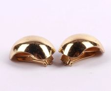 Christian Dior Clip-On Gold Tone Earrings, Simple.