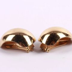 Christian Dior Clip-On Gold Tone Earrings, Simple.
