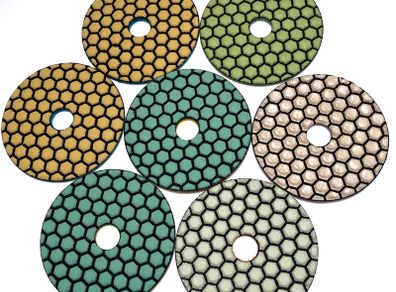 100mm,4" Dry Diamond Polishing Pads + FREE backer