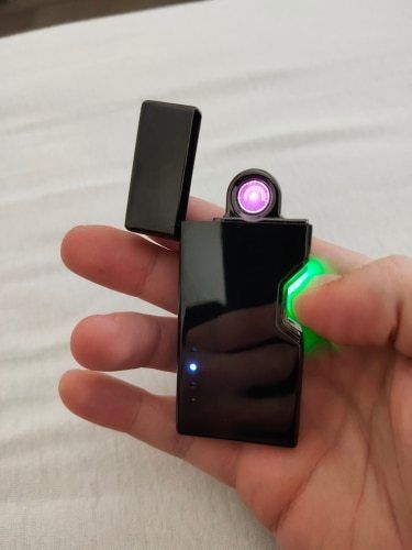 Rotating Laser Sensor Electronic Arc Lighter USB Black 2 for 35