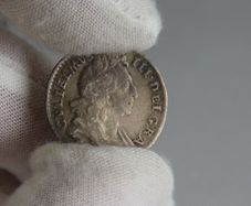 William of Orange 1696 Six Pence 6d Rarer Norwich Mint Later Harp
