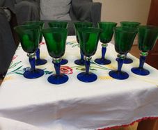set of 10 small wine glasses, very unique