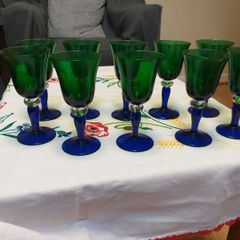 set of 10 small wine glasses, very unique