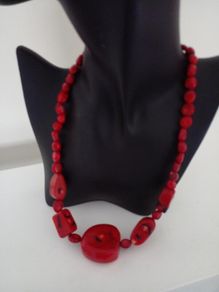 Red Coral beaded necklace