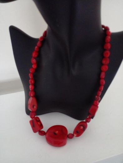 Red Coral beaded necklace