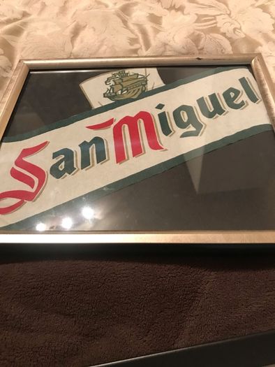 Framed San Miguel Linen Bar Signs