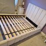 Cream Upholstered Double Bed Frame Image 4
