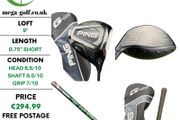 Ping G425 LST Driver / 9 Degree / Hzrdus Smoke iM10 6.0 60g Stiff