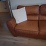 3 Seater Brown Leather Sofa Image 3