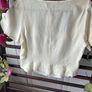 blouse Bnwt cream bell sleeve button front size large Image 6