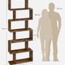 6-Tier Bookcase, 24 x 70 x 191.6 cm, Room Divider, Cube Display Shelf, Freestanding Storage Shelf, Modern Style, for Living room, Bedroom, Office, Rustic Brown Image 3