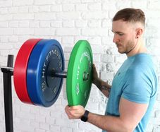 HIT FITNESS Olympic Barbell and 100kg Commercial Bumper Weight Plate Set