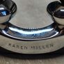 Karen Millen Black Acrylic & Silver Tone Chunky Chain Link Cuff Bracelet Image 4